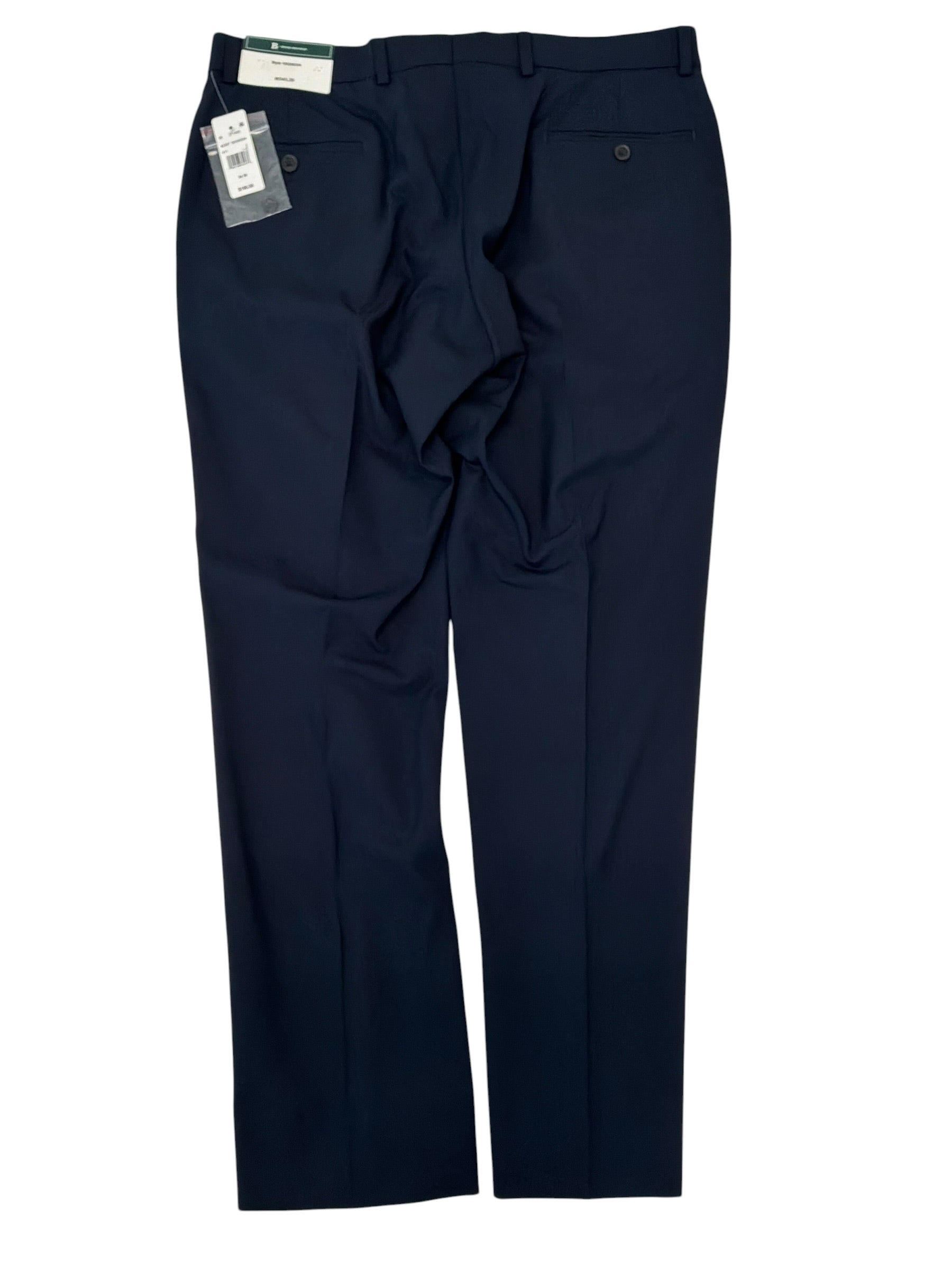 Brooks Brothers Mens Classic fit Wool Dress Pants 34 / 30 Navy Blue Solid