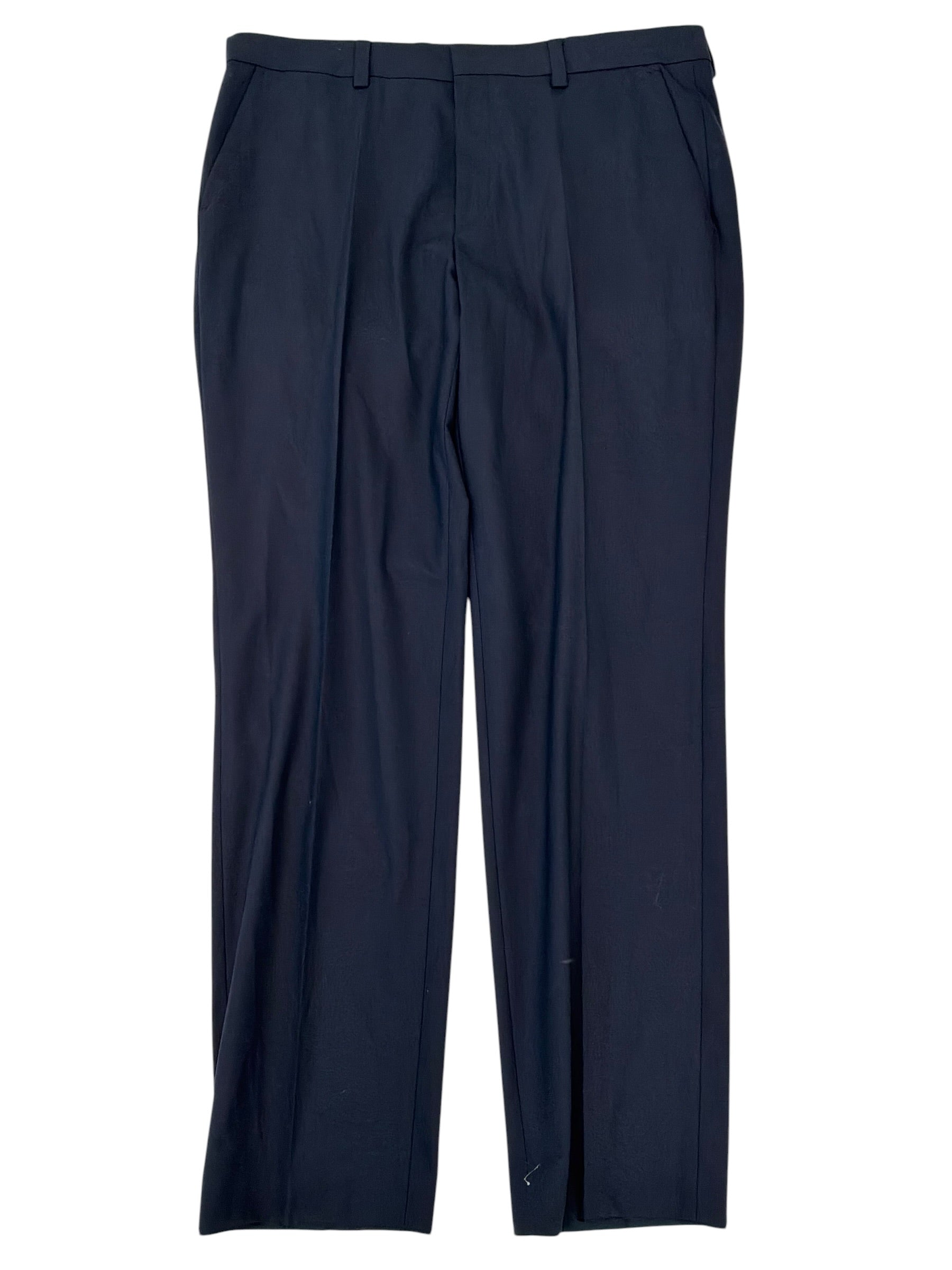 Hugo Boss Mens Slim fit Wool Dress Pants 38 / 32 Navy Bllue Solid