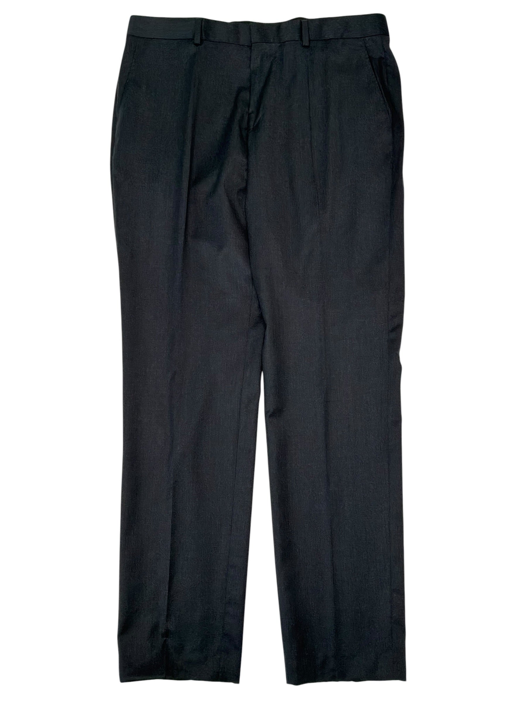 Hugo Boss Mens Slim fit Wool Dress Pants 36 / 32 Dark Grey Solid