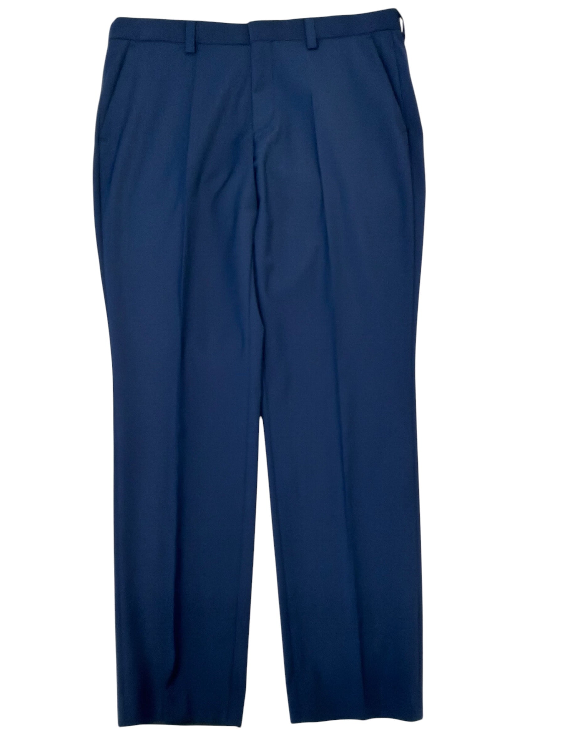Hugo Boss Mens Slim fit Wool Dress Pants 36 / 32 Blue Solid
