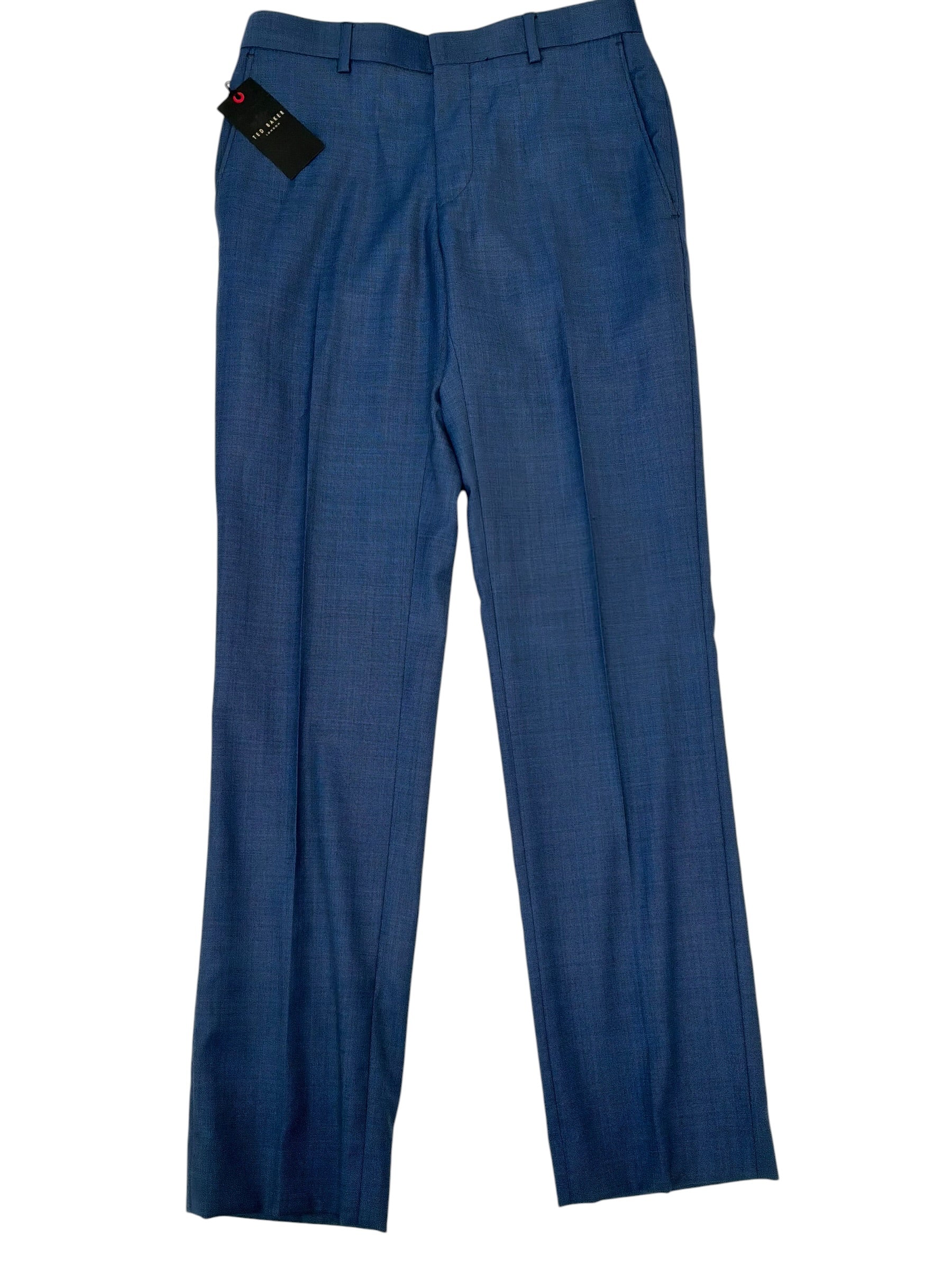 Ted Baker Mens Slim fit Wool Dress Pants 28 / 32 Blue Solid