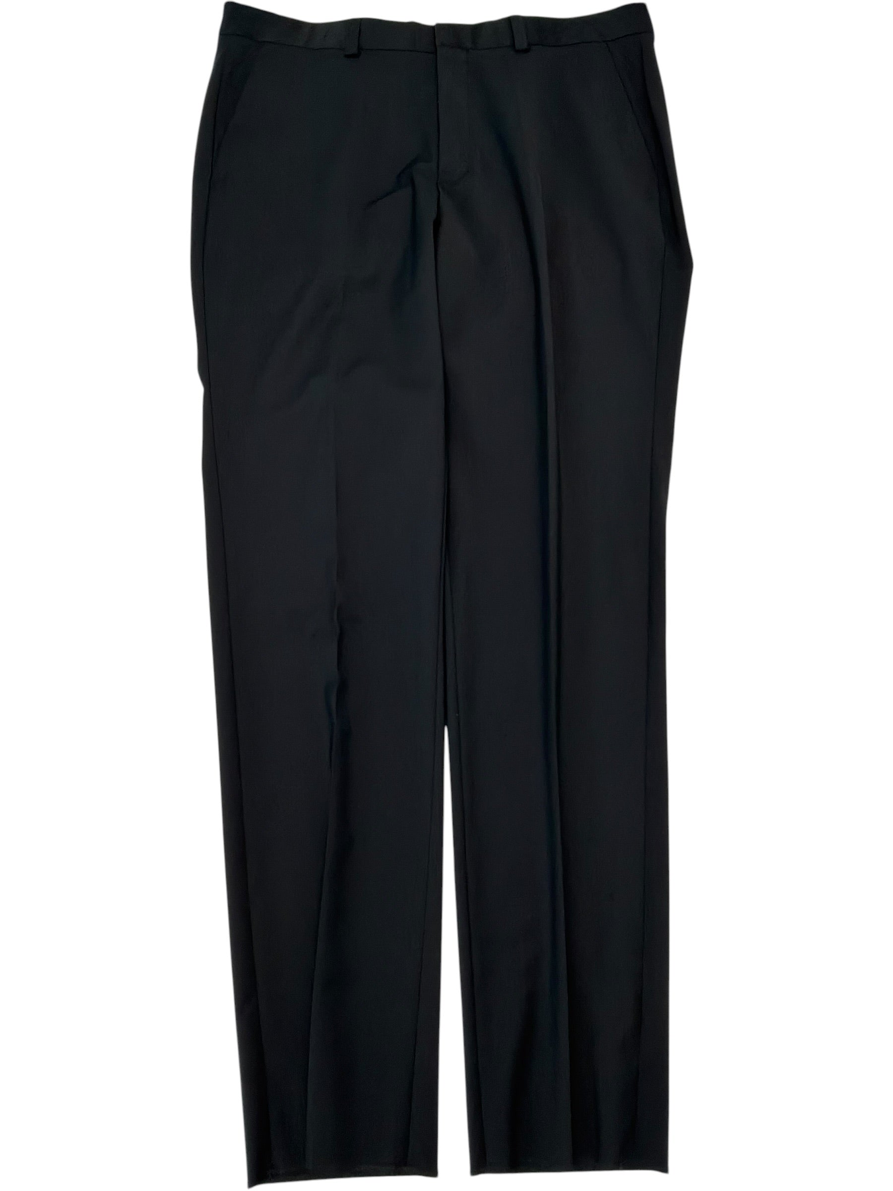Hugo Boss Mens Slim fit Wool Dress Pants 36 / 34 Black Solid