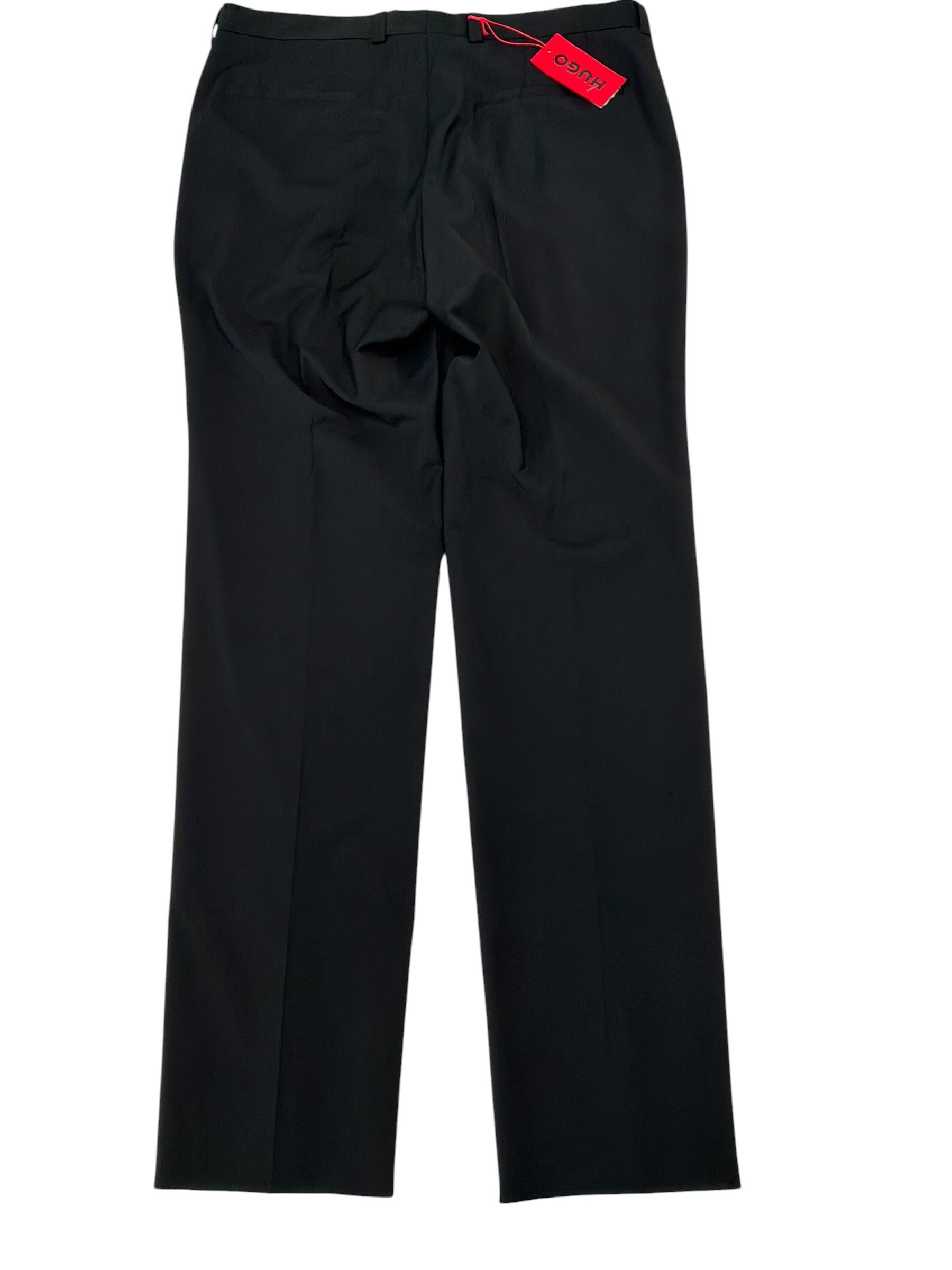 Hugo Boss Mens Slim fit Wool Dress Pants 36 / 34 Black Solid