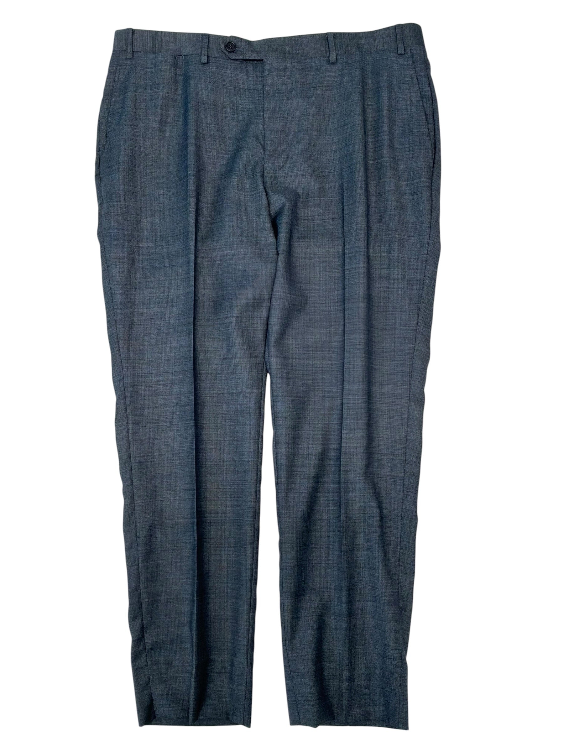Canali Mens Regular fit Wool Dress Pants 34 / 29 Blue Solid