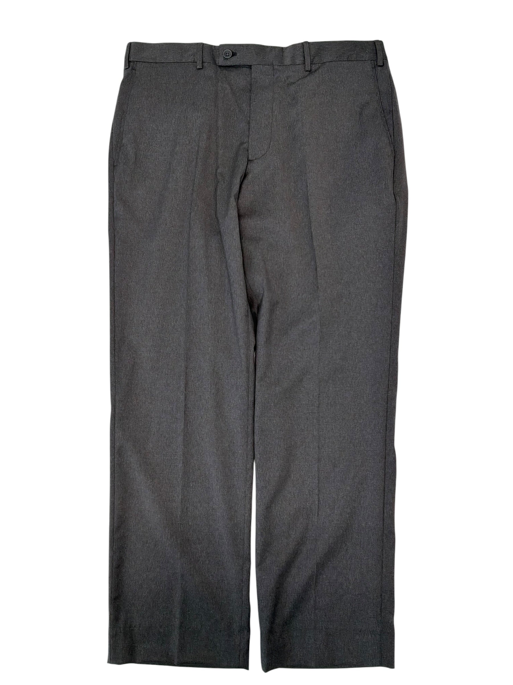 The Men's Store Mens Regular fit Wool Dress Pants 36 / 30 Grey Solid