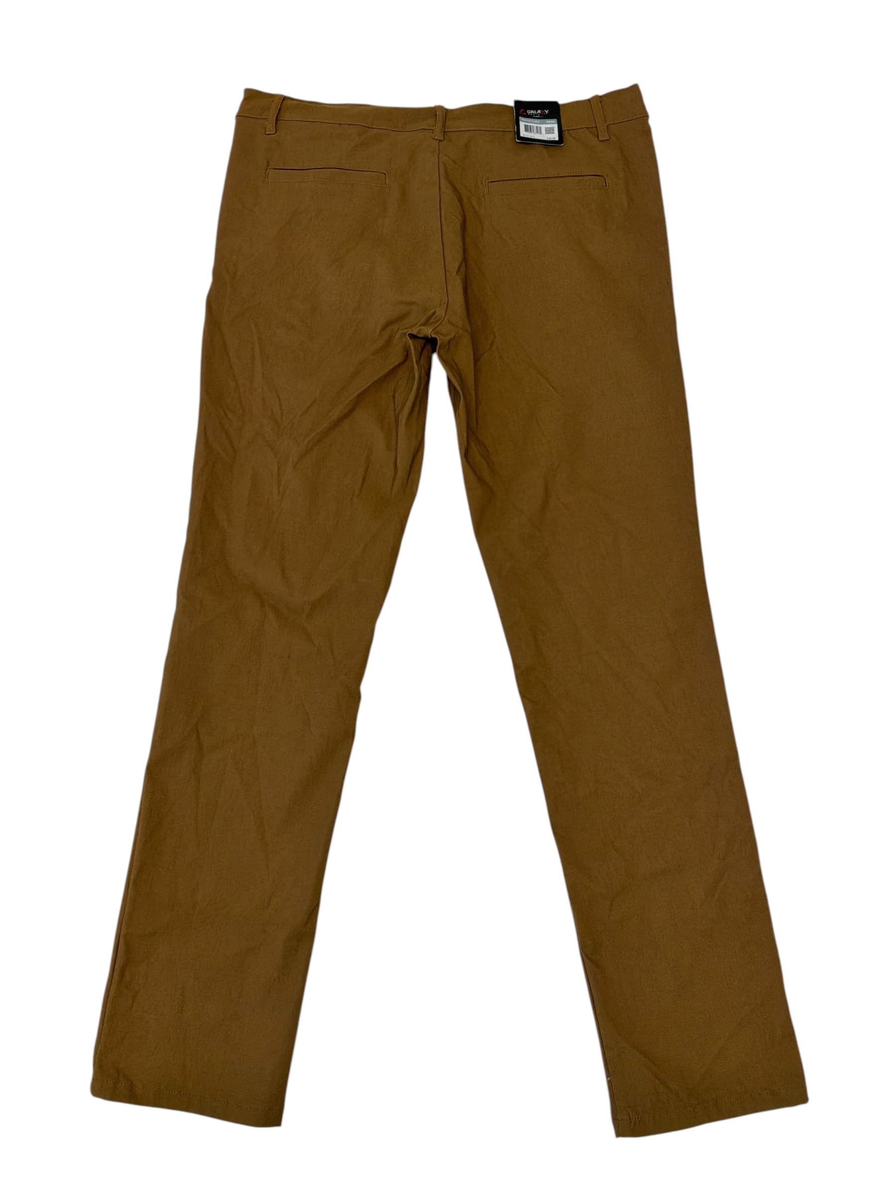 Galaxy Mens Slim fit Chinos 32 / 30 Brown Solid
