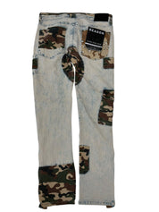 Reason Mens Slim fit Cotton Jeans 36 / 32 Blue Camo