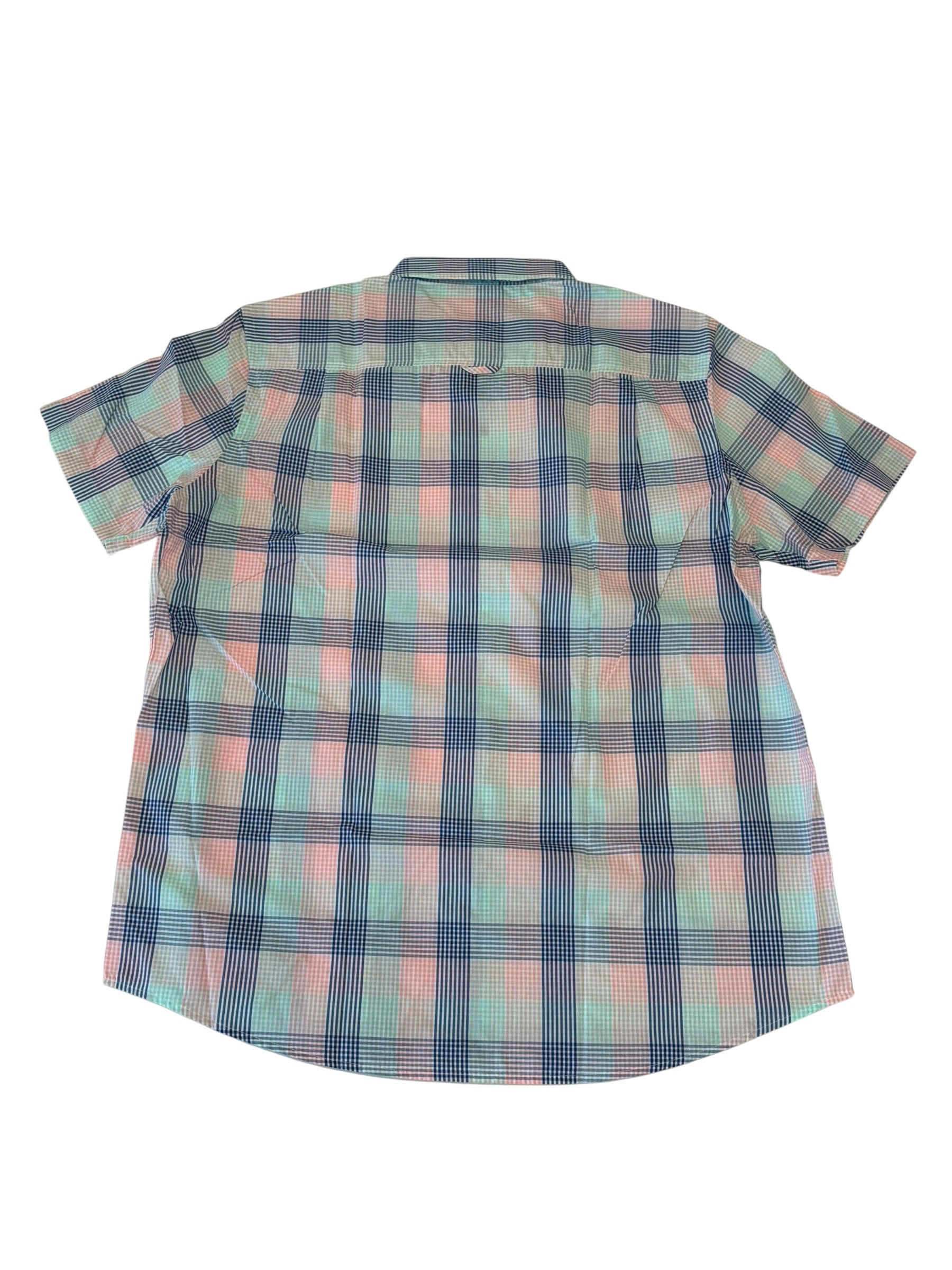 Club Room Mens Regular fit Casual Shirt XXL Pink / Blue Plaid