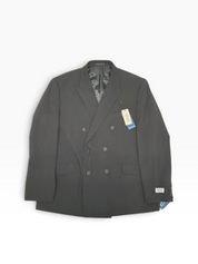 Kenneth Cole Mens Slim fit Double Breasted Suit Jacket Blazer 48 R Black Solid