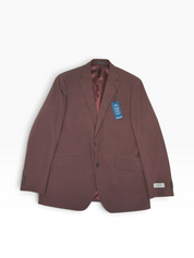 Kenneth Cole Mens Slim fit Suit Jacket Blazer 44 L Burgundy Red Solid