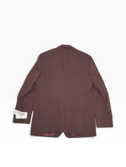 Kenneth Cole Mens Slim fit Suit Jacket Blazer 44 L Burgundy Red Solid