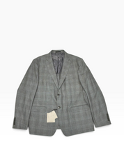 Calvin Klein Mens Slim fit Wool Sport Coat Blazer 46 R Grey Plaid
