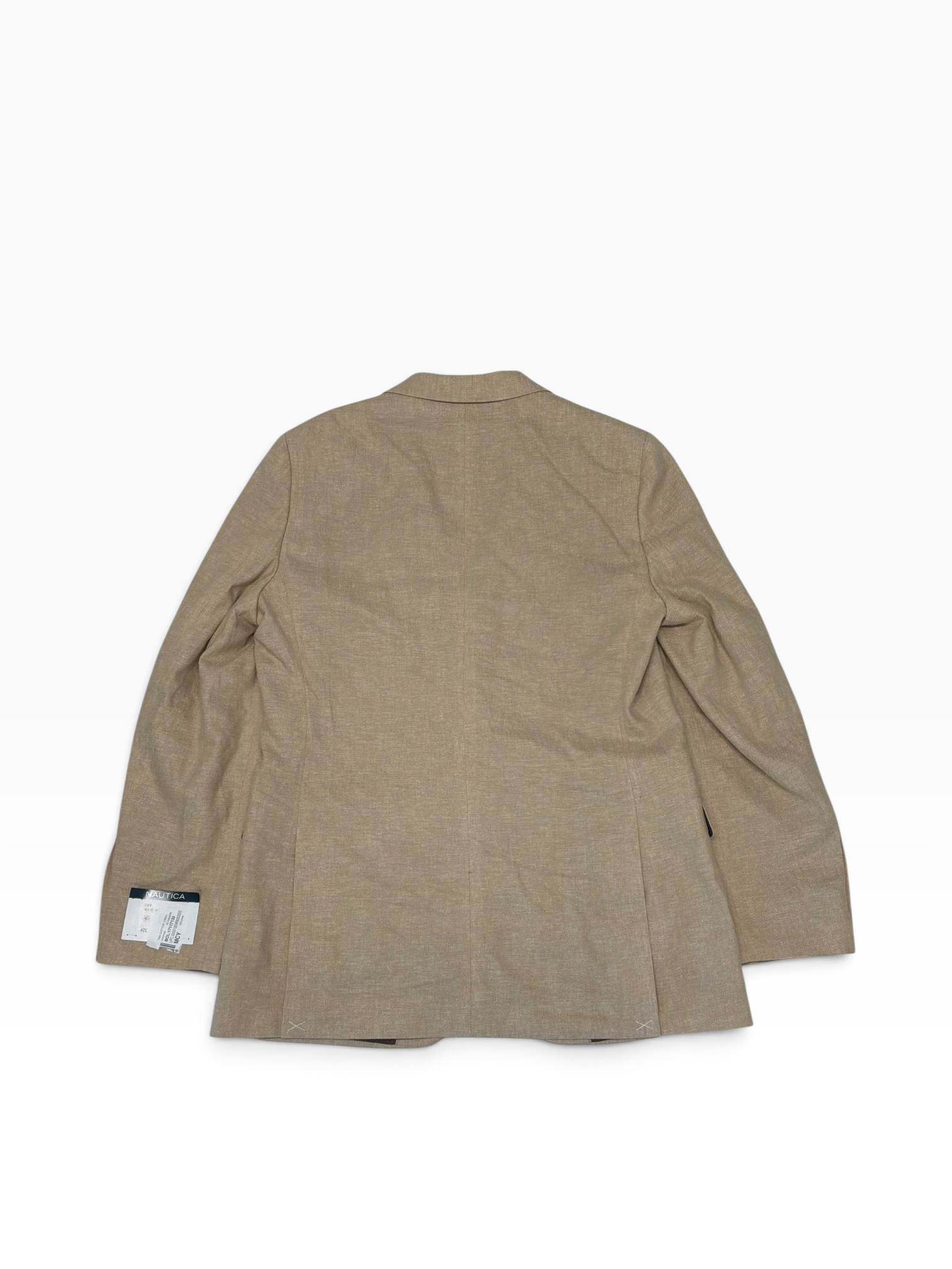 Nautica Mens Slim fit Linen Sport Coat Blazer 42 L Tan Solid