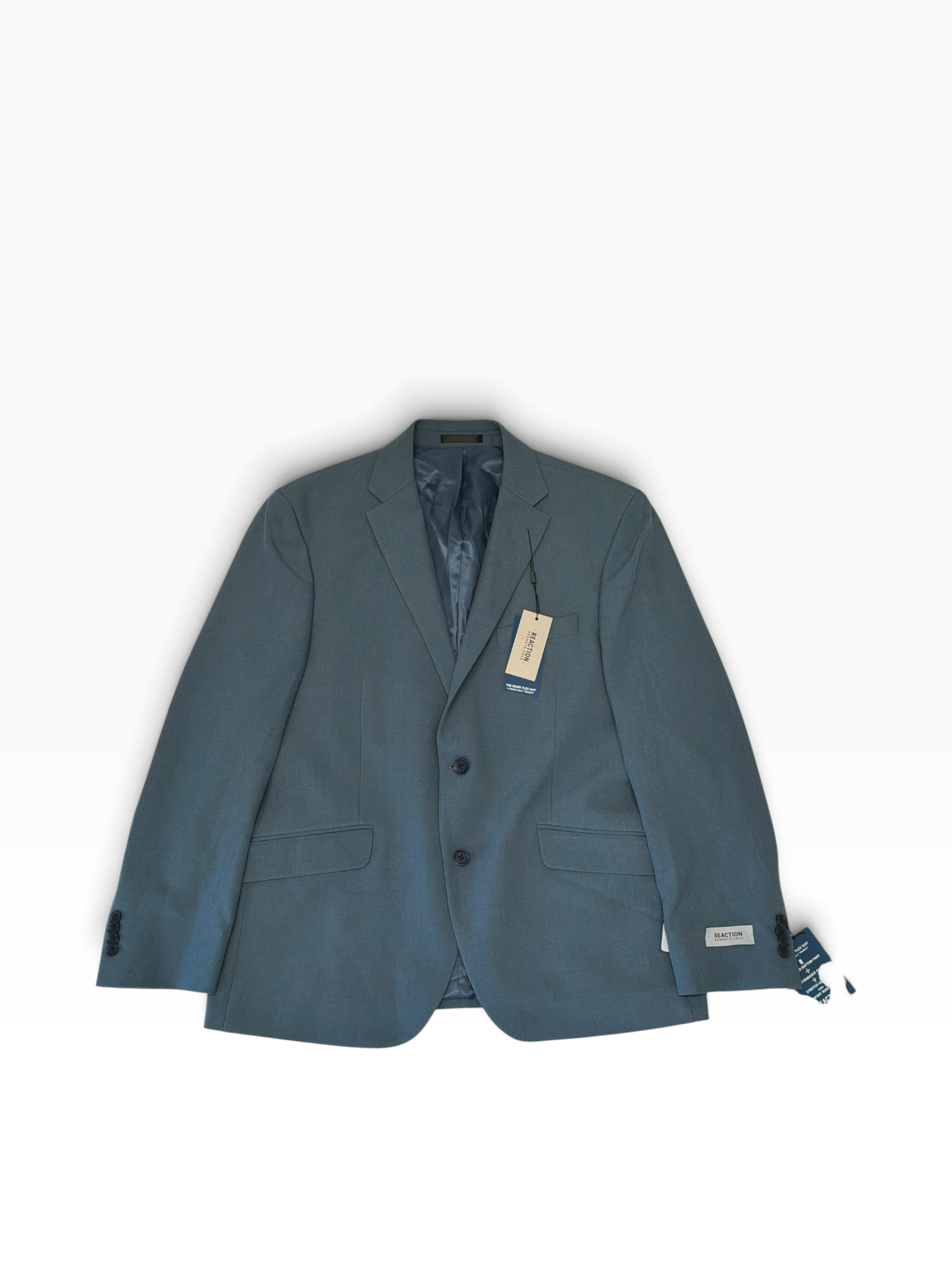 Kenneth Cole Mens Slim fit Suit Jacket Blazer 42 S Blue Solid