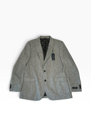 Nautica Mens Modern fit Cotton Sport Coat Blazer 44 L Grey Herringbone