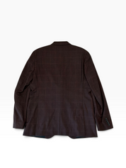 Hugo Boss Mens Slim fit Wool Sport Coat Blazer 42 R Burgundy Red Plaid