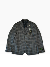 Tom Baine Mens Slim fit Sport Coat Blazer 44 R Grey Plaid