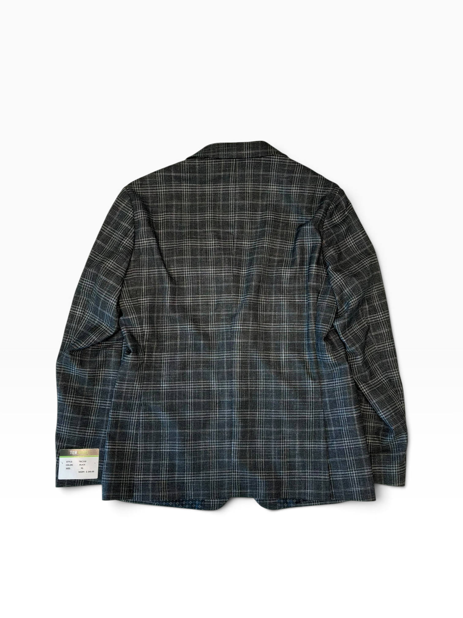 Tom Baine Mens Slim fit Sport Coat Blazer 44 R Grey Plaid