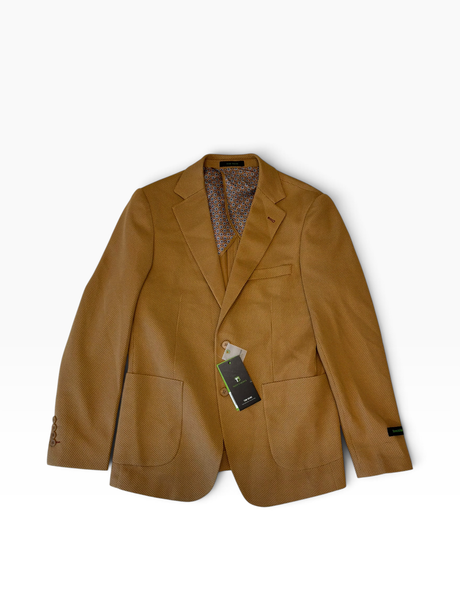 Tom Baine Mens Slim fit Sport Coat Blazer 38 R Yellow Solid