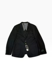 Tom Baine Mens Slim fit Sport Coat Blazer XXXL 3XL Black Solid