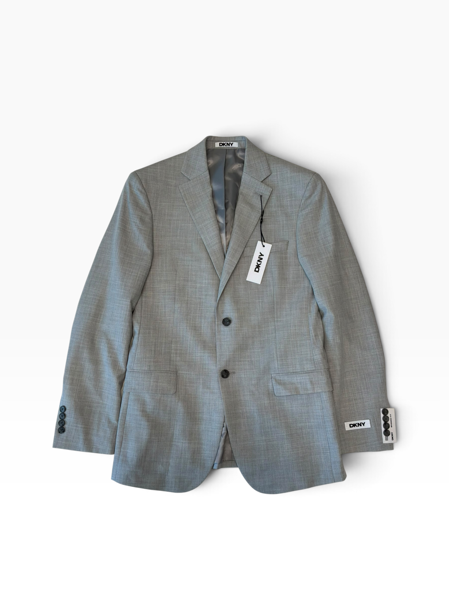Dkny Mens Slim fit Suit Jacket Blazer 38 R Light Grey Solid