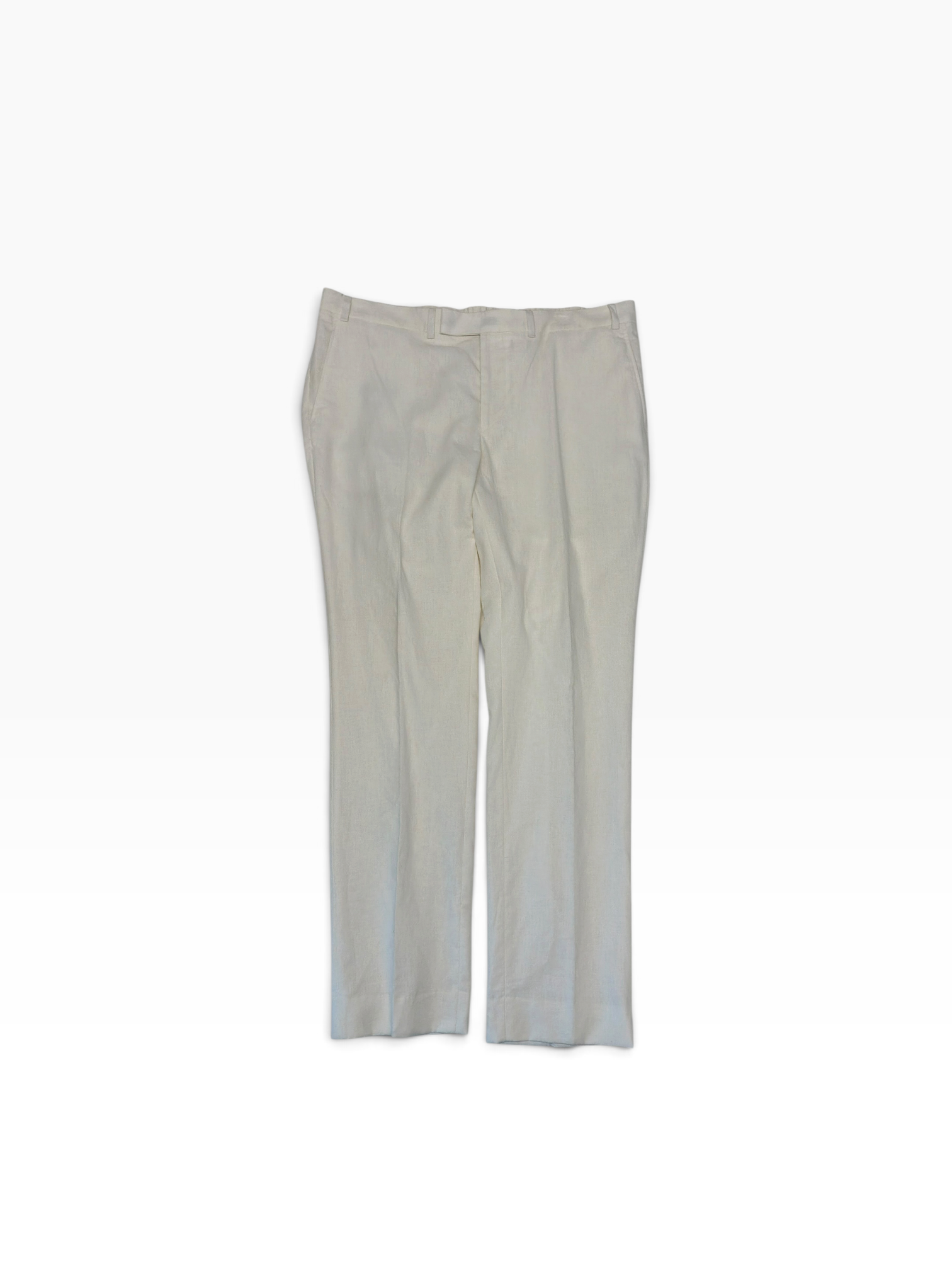 Kenneth Cole Mens Slim fit Linen Dress Pants 40 / 32 White Solid