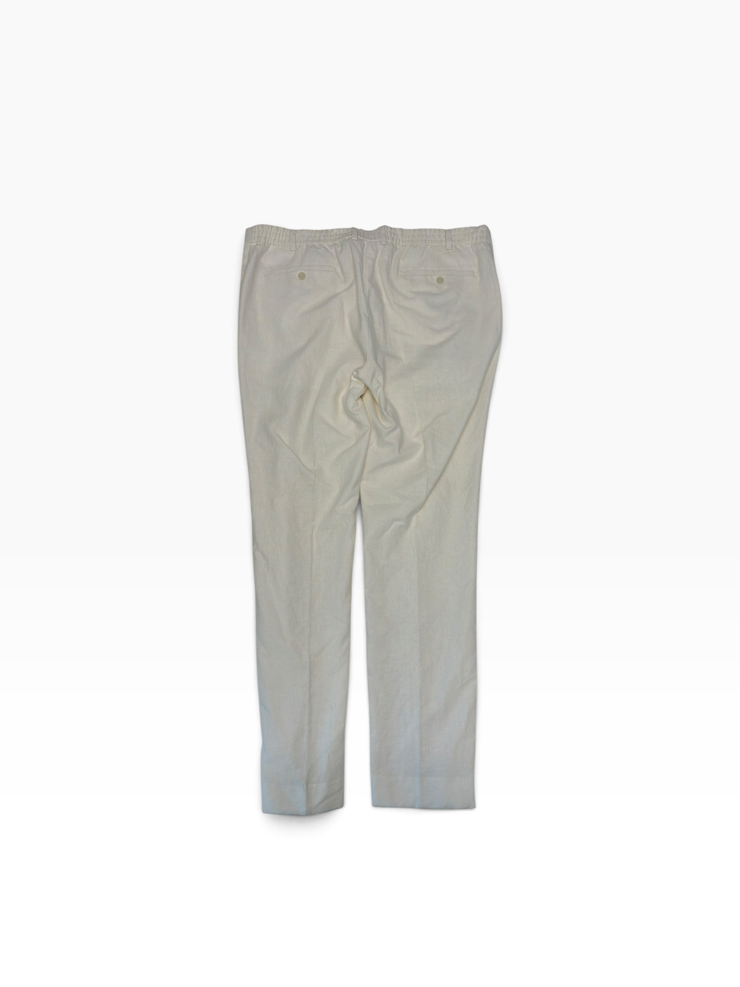 Kenneth Cole Mens Slim fit Linen Dress Pants 40 / 32 White Solid