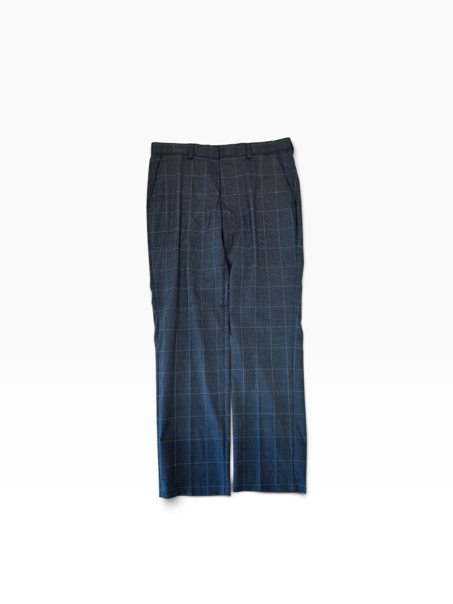 Hugo Boss Mens Slim fit Wool Dress Pants 33 / 30 Blue Plaid