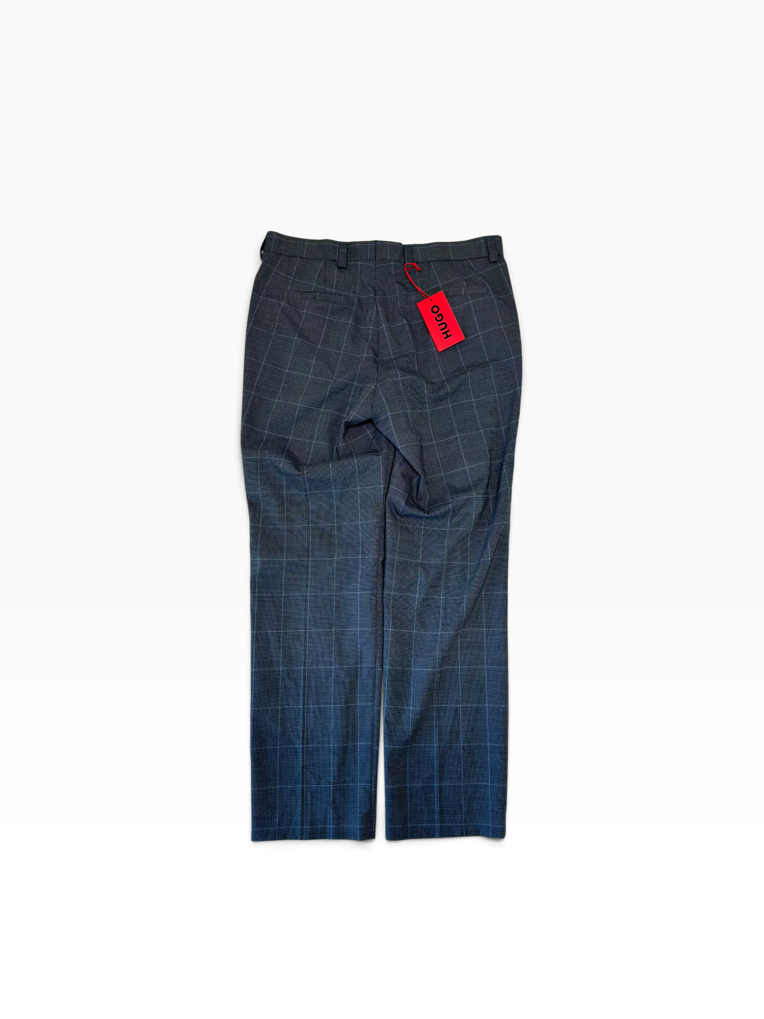 Hugo Boss Mens Slim fit Wool Dress Pants 33 / 30 Blue Plaid