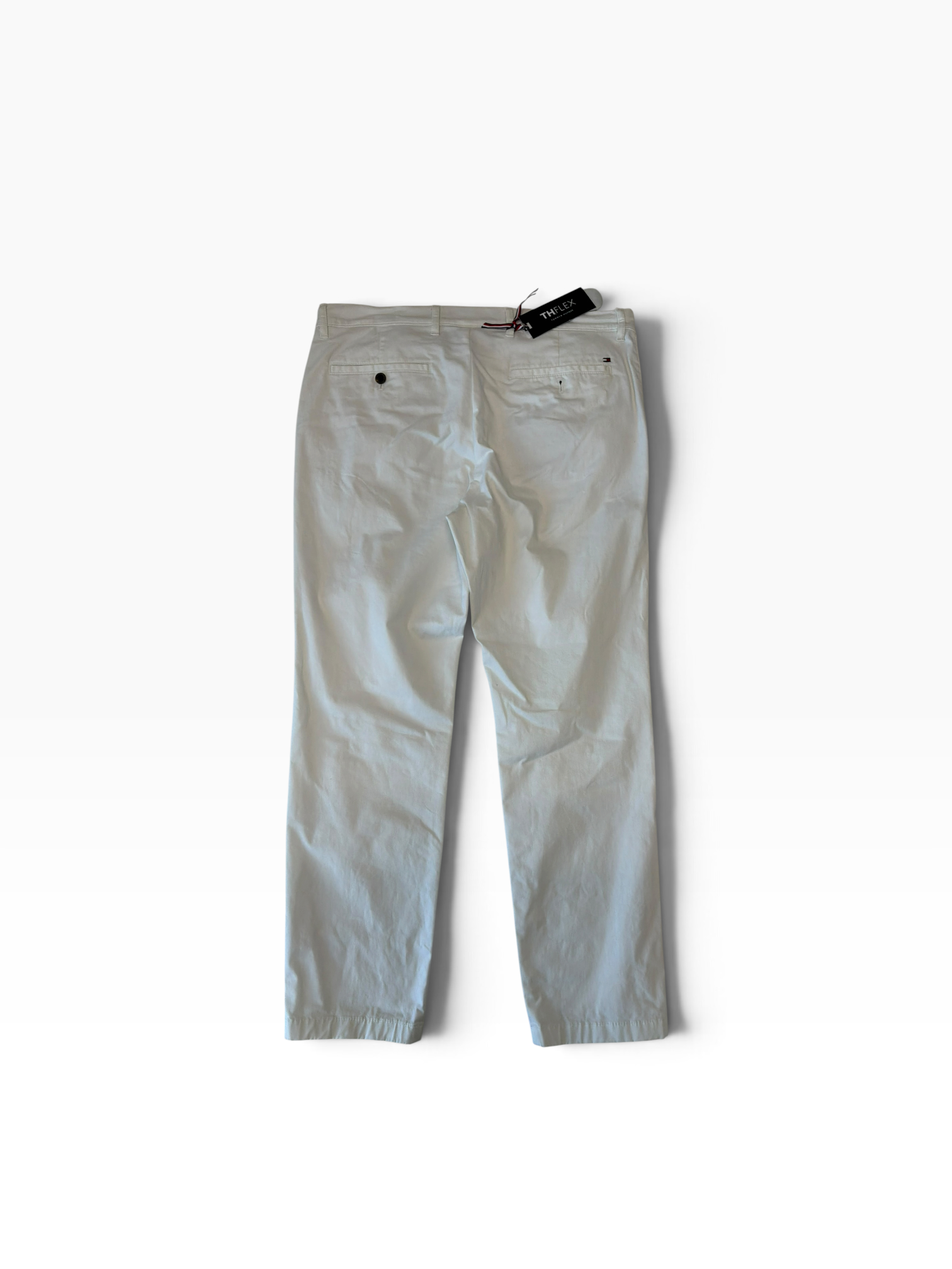 Tommy Hilfiger Mens Slim fit Cotton Chinos Pants 34 / 30 White Solid