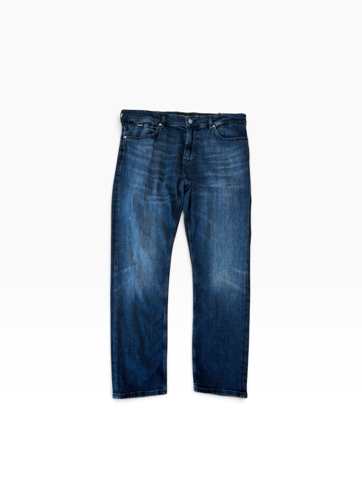 Hugo Boss Mens Slim fit Cotton Delaware Jeans 36 / 30 Blue Solid