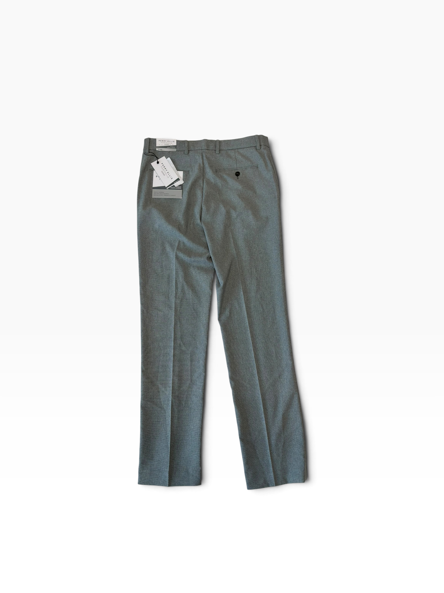 Perry Ellis Portfolio Mens Modern fit Dress Pants 31 / 32 Light Grey Solid