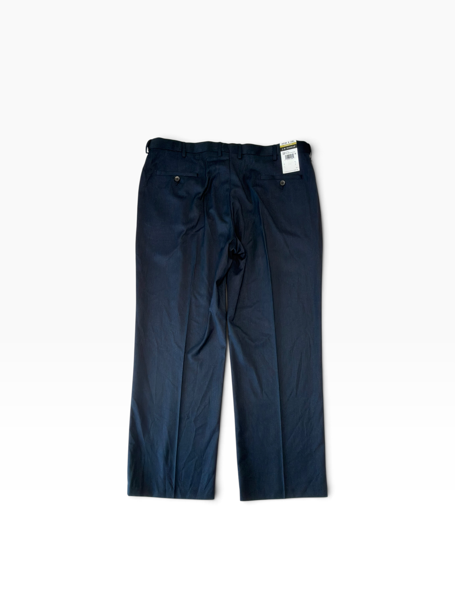 Haggar Mens Classic fit Dress Pants 40 / 29 Navy Solid