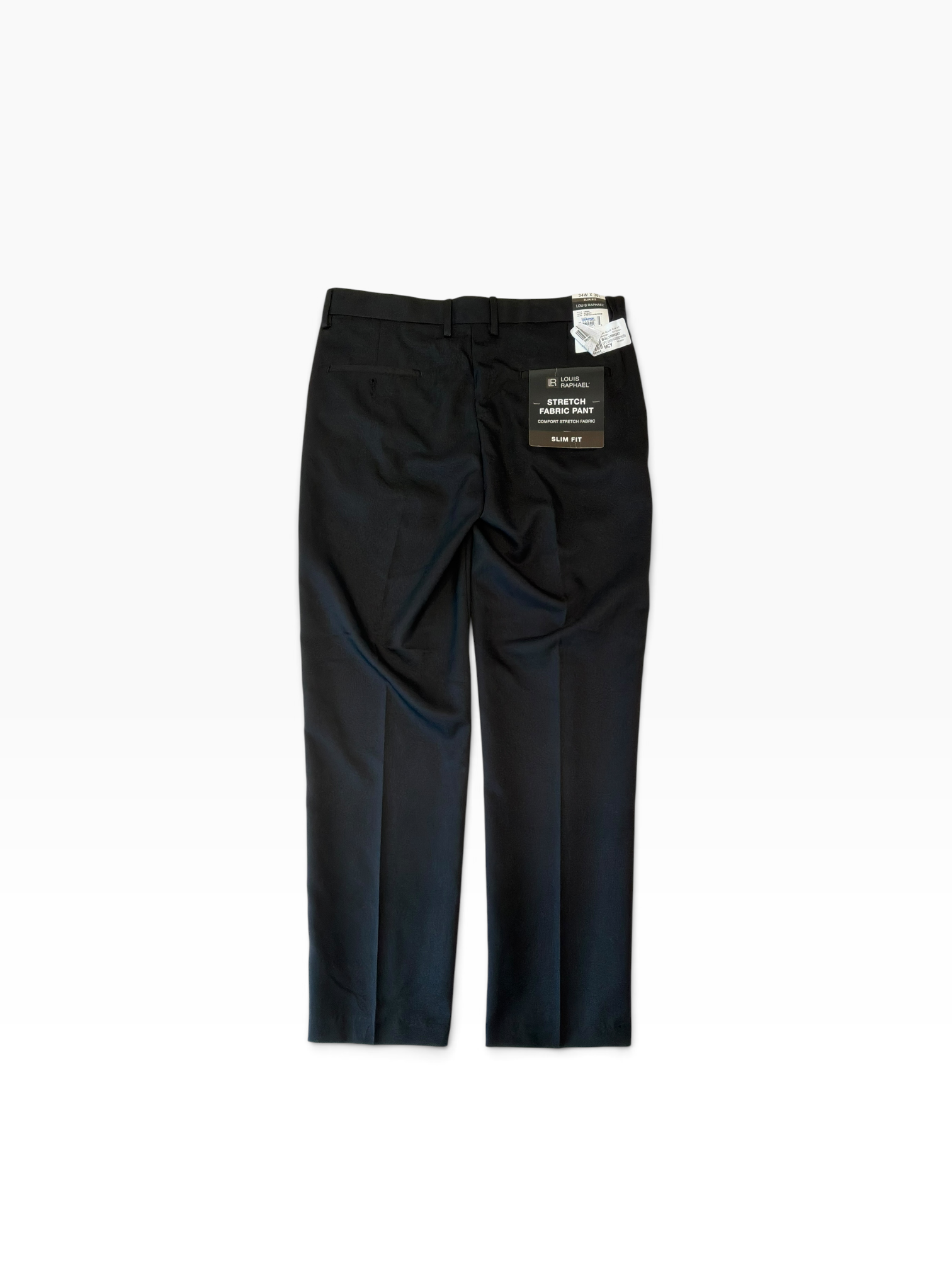 Louis Raphael Mens Slim fit Dress Pants 34 / 30 Black Solid