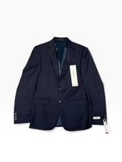 Calvin Klein Mens Slim fit Wool 2 Piece Suit 38 R Pants 30 / 32 Navy Striped