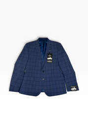 Nick Graham Mens Slim fit 2 Piece Suit 42 S Pants 35 / 32 Navy Plaid