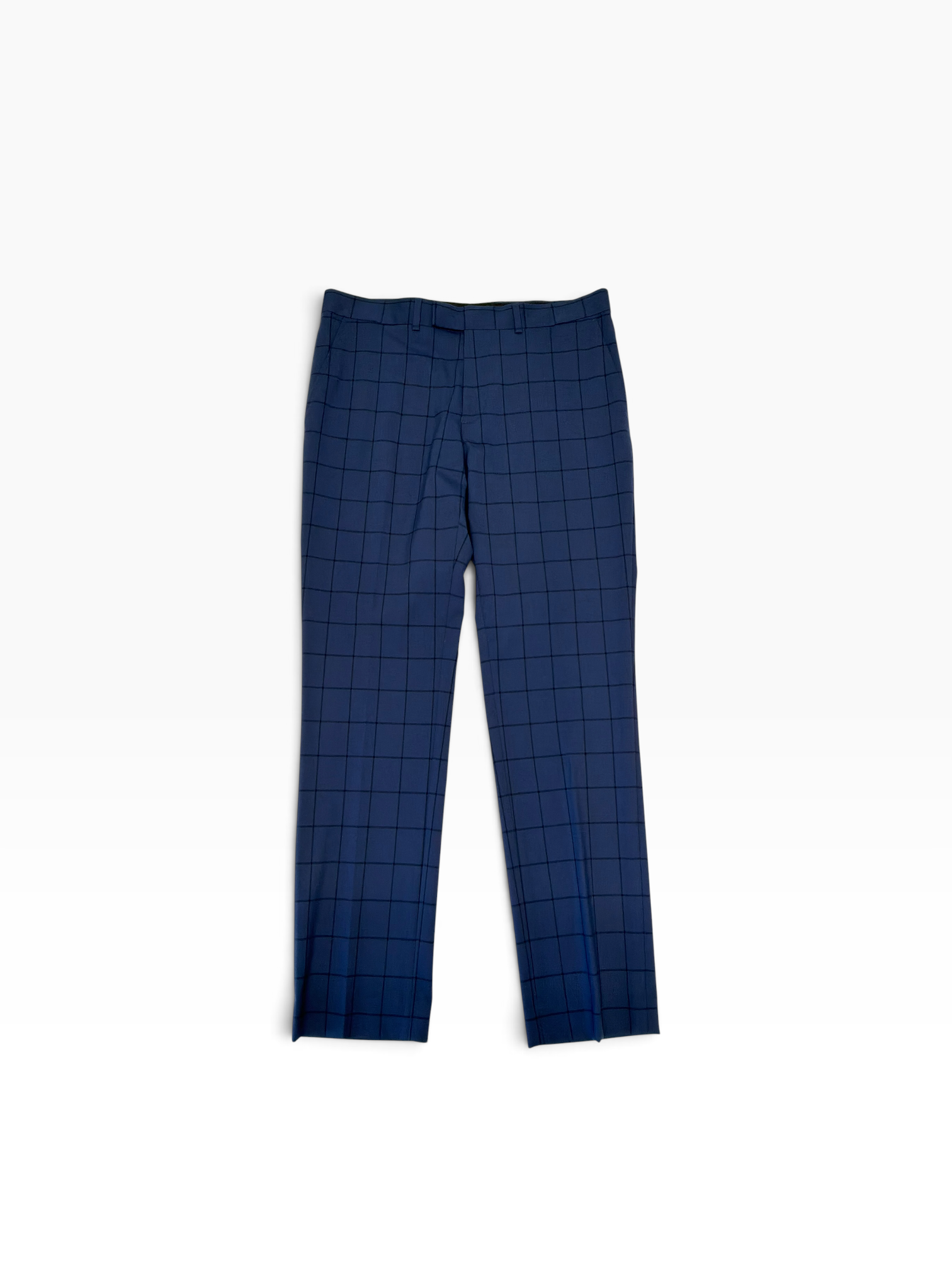 Nick Graham Mens Slim fit 2 Piece Suit 42 S Pants 35 / 32 Navy Plaid