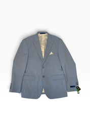 Gino Vitale Mens Modern fit 2 Piece Suit 40 R Pants 34 Light Blue Solid
