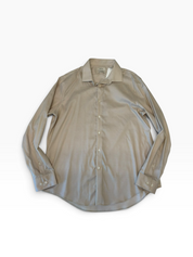 Calvin Klein Mens Slim fit Dress Shirt XL 17.5 in 34-35 Tan Solid