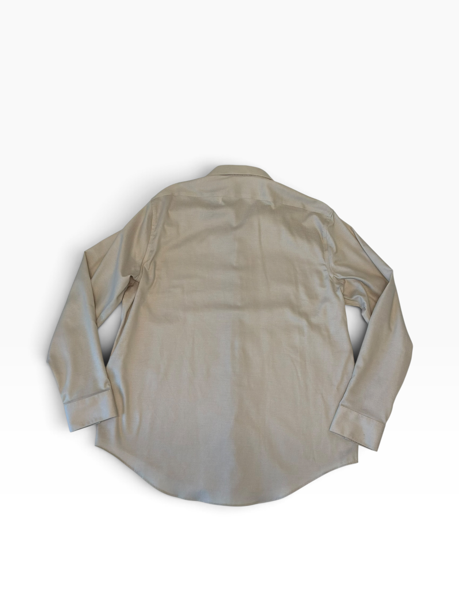 Calvin Klein Mens Slim fit Dress Shirt XL 17.5 in 34-35 Tan Solid