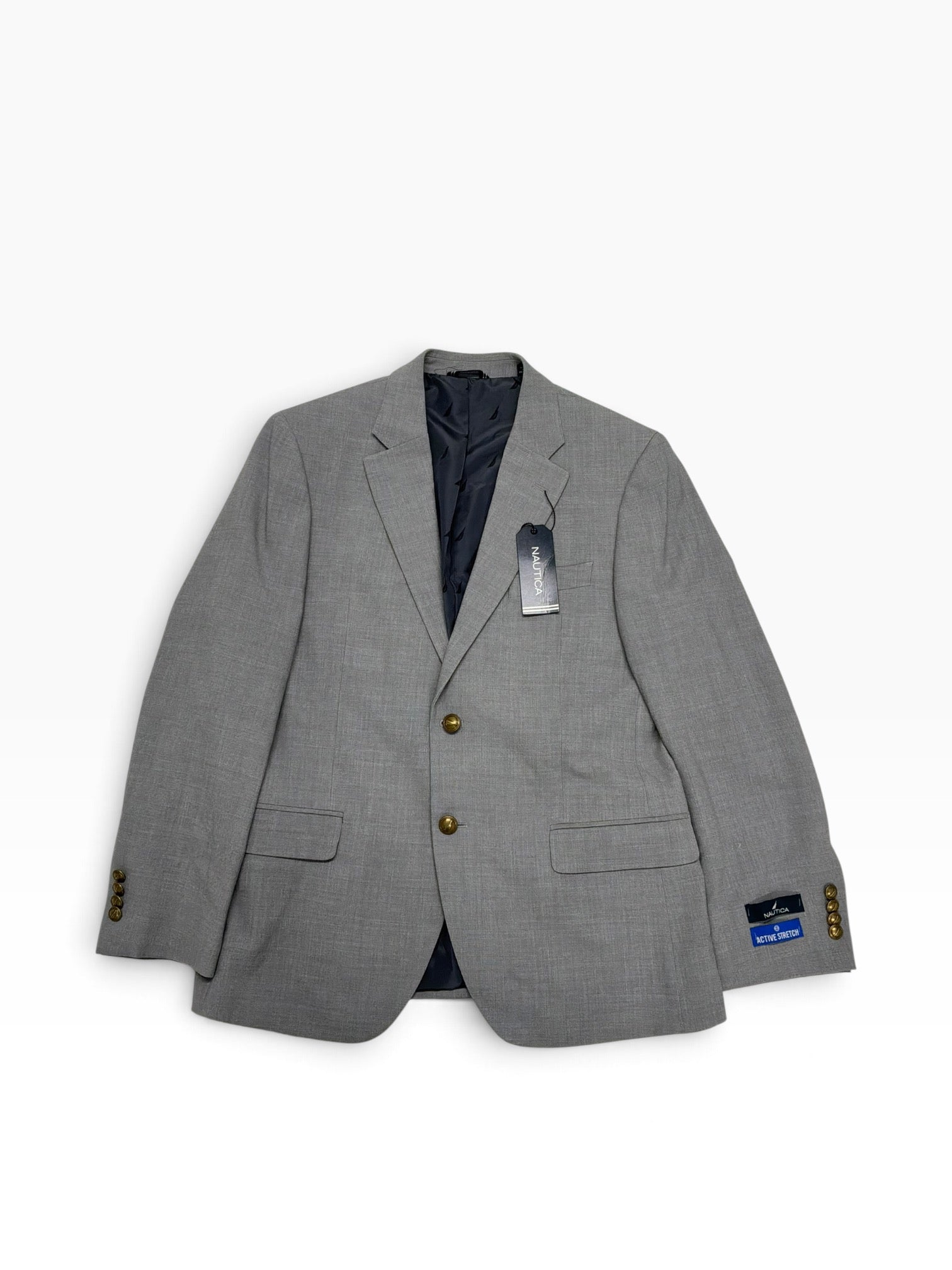 Nautica Mens Modern fit Sport Coat Blazer 38 S Grey Solid
