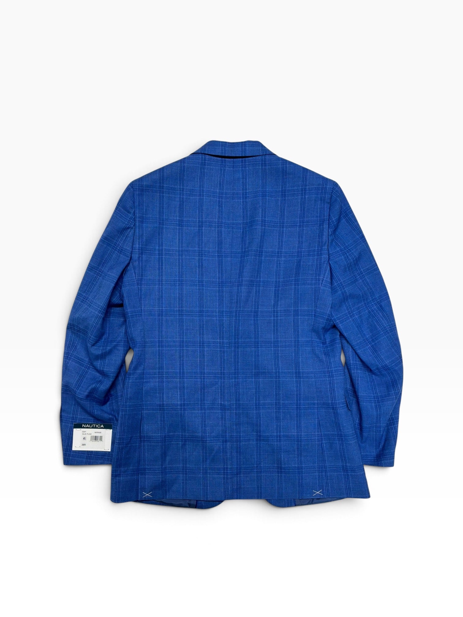 Nautica Mens Modern fit Suit Jacket Blazer 38 R Blue Plaid