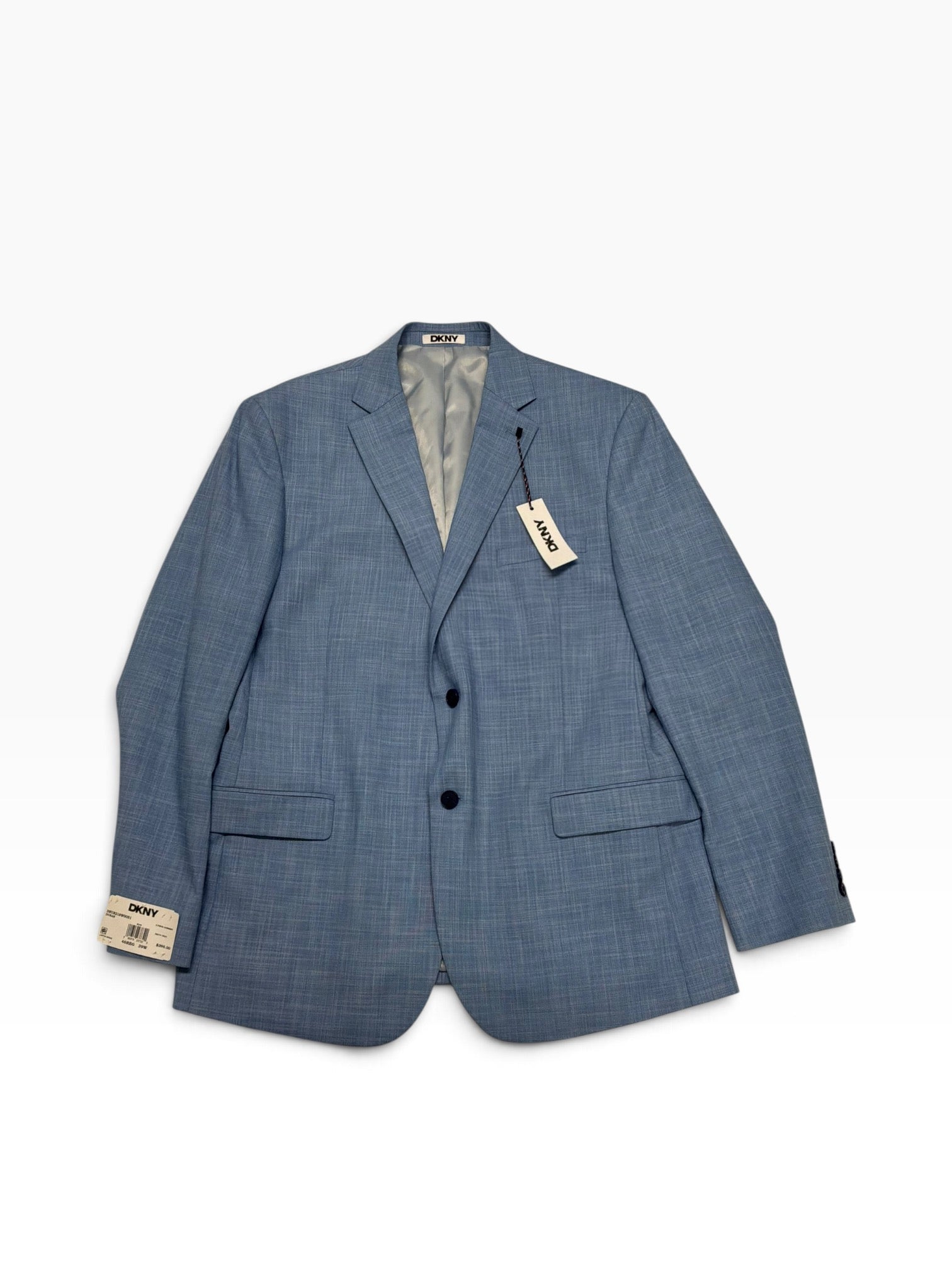 Dkny Mens Modern fit Suit Jacket Blazer 46 R Light Blue Solid