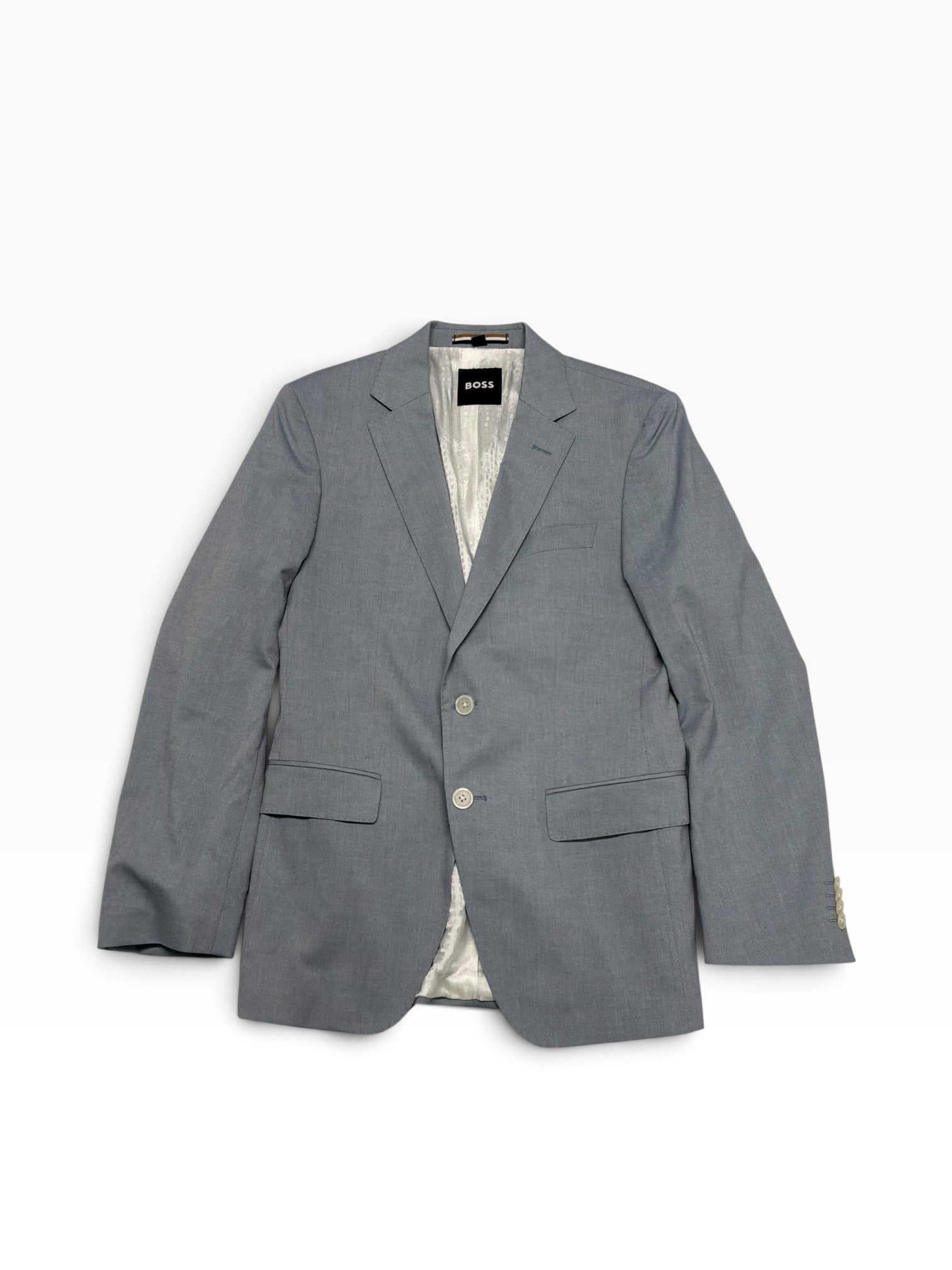 Hugo Boss Mens Slim fit Cotton Sport Coat Blazer 36 R Light Blue Solid