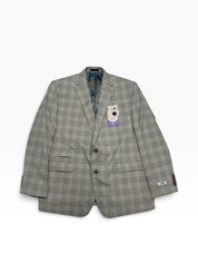 Tayion Mens Regular fit Sport Coat Blazer 46 R Grey Plaid