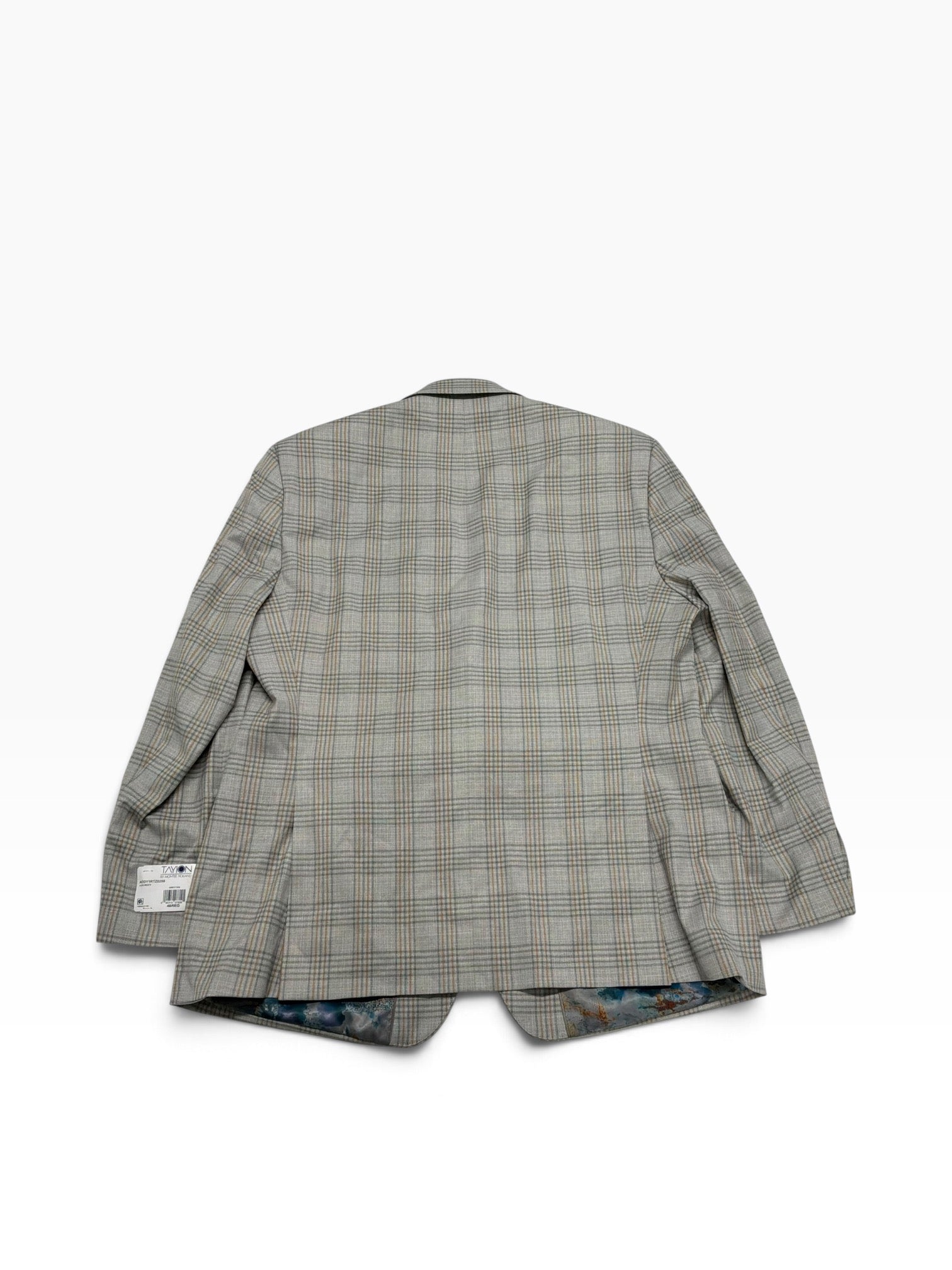 Tayion Mens Regular fit Sport Coat Blazer 46 R Grey Plaid