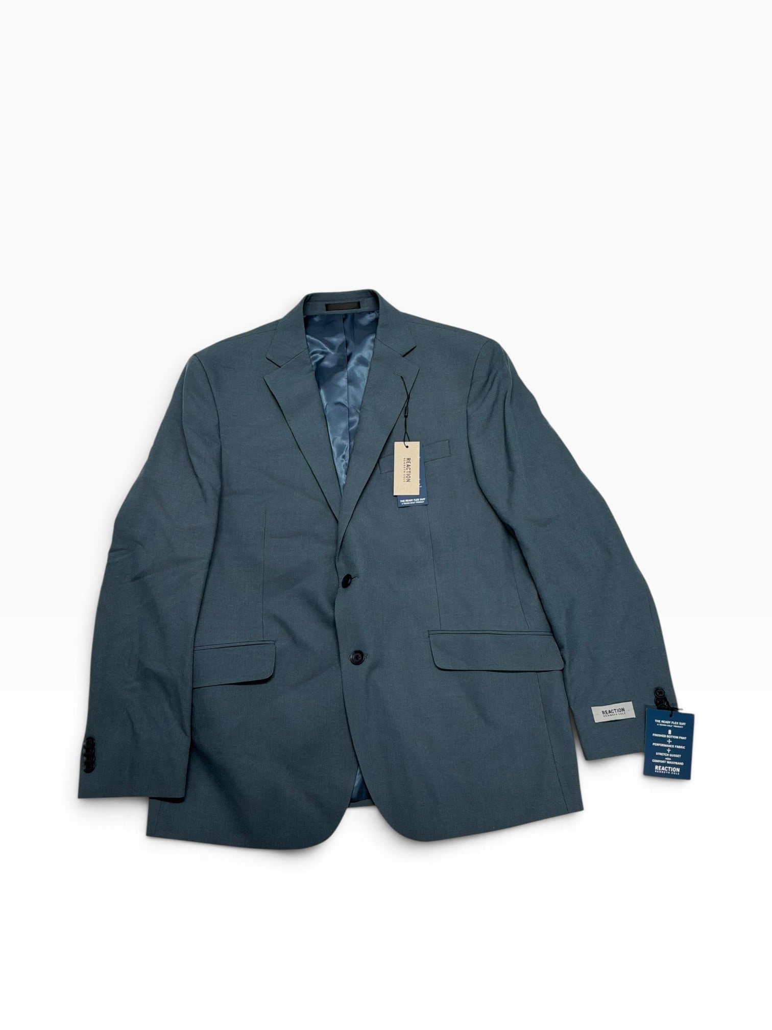 Kenneth Cole Reaction Mens Slim fit Suit Jacket Blazer 44 R Blue Solid