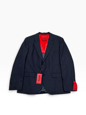 Hugo Boss Mens Slim fit Wool Suit Jacket Blazer 38 S Navy Blue Solid