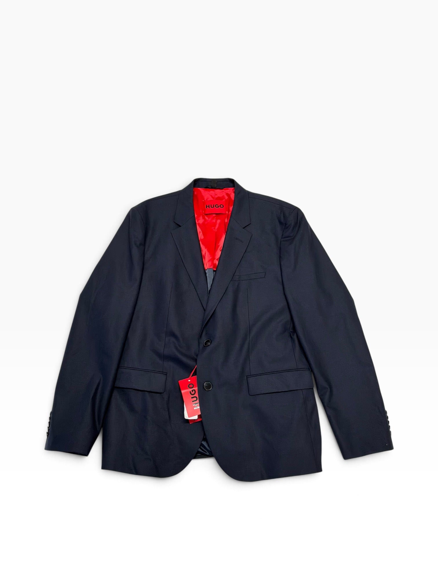 Hugo Boss Mens Modern fit Wool Suit Jacket Blazer 42 R Navy Blue Solid