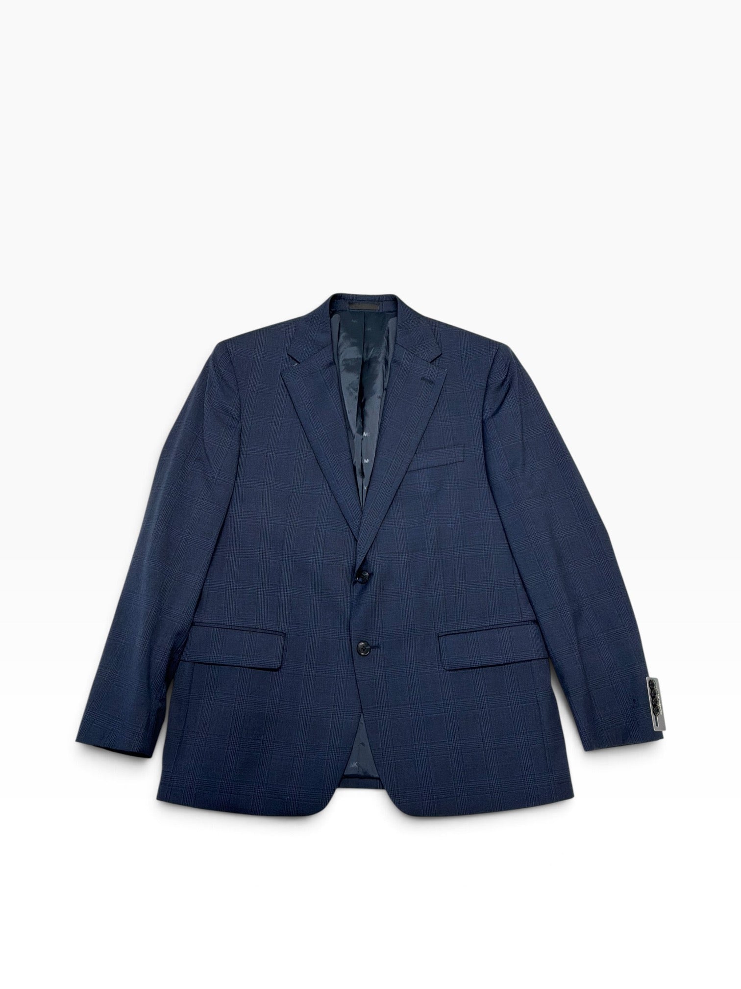 Michael Kors Mens Regular fit Wool Sport Coat Blazer 42 R Navy Blue Plaid
